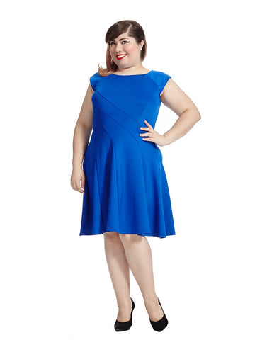 Textured Dress In Royal Blue